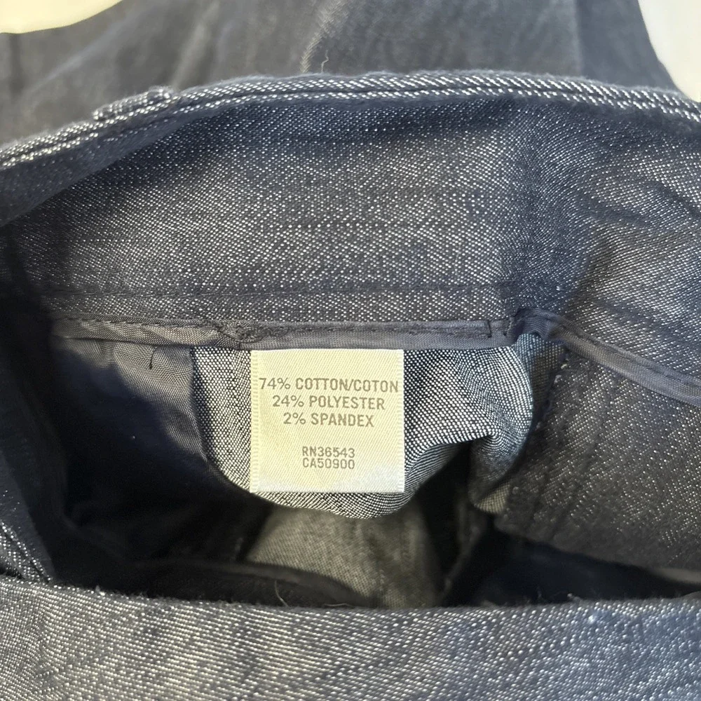 Van Heusen Denim Bermuda Shorts Womens 12 Blue Dark Wash Stretch Chino Mid Rise